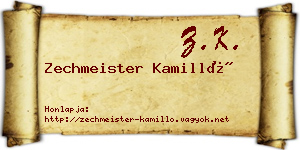 Zechmeister Kamilló névjegykártya